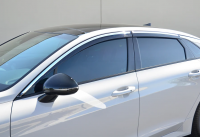 Ветровики для KIA K5 2019-2026 Wellvisors, хром полоса