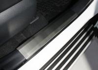 Накладки на пластиковые пороги для Toyota RAV4 2019- (лист шлифованный)