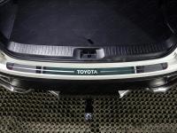 Накладка на задний бампер для TOYOTA Highlander 2017- (лист зеркальный надпись Toyota)