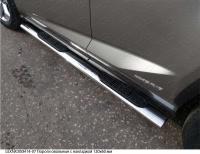 Пороги Lexus NX 2014- овальные с накладкой 120х60 мм
