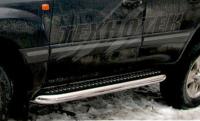 Пороги Land Cruiser 200 с нержавеющим листом, 76мм
