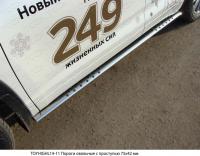 Подножки Highlander 2014- овальные с проступью, 75x42мм