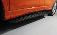 Пороги алюминиевые для Audi Q3 2019 "Slim Line Black" 