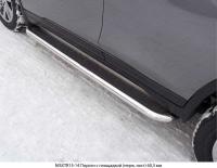 Пороги Nissan X-Trail 2014- с площадкой (нерж. лист) 60 мм