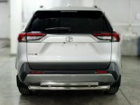 Защита заднего бампера для Toyota RAV4 2019- радиусная двойная