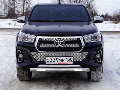 Toyota Hilux Exclusive 2018- Защита передняя нижняя (с ДХО) 76,1 мм