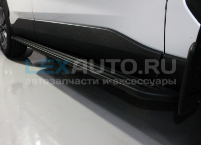 Пороги алюминиевые Slim Line Black для Toyota RAV4 2019- 1720 мм
