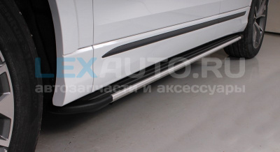 Пороги алюминиевые для Audi Q8 2019- ''Slim line Silver'' 2020 мм