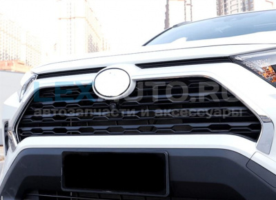 Накладки окантовки решетки бампера Toyota RAV4 2019-