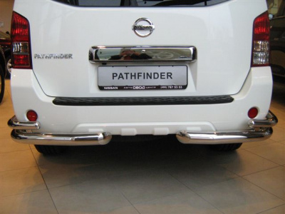 Защита заднего бампера Pathfinder 2009-, уголки 76+42мм