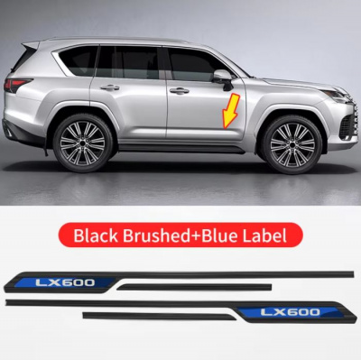 Молдинги на двери Lexus LX600 2021- черные, вариант 1