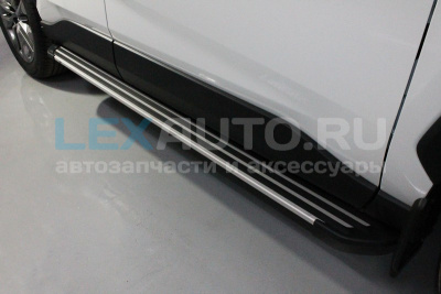 Пороги алюминиевые Slim Line Silver для Toyota RAV4 2019- 1720 мм