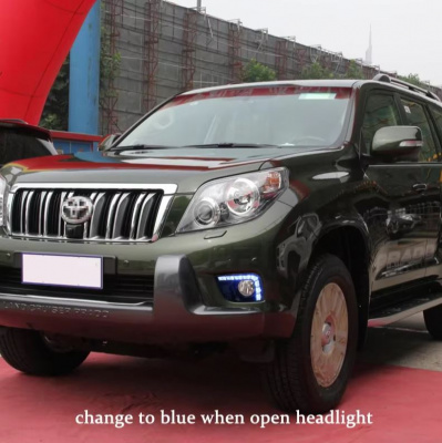 ДХО на противотуманки для Land Cruiser Prado 150 2009-2013, белый, желтый, синий свет