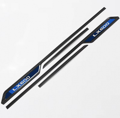 Молдинги на двери Lexus LX600 2021- черные, вариант 1