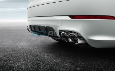 Спортивные выпускные трубы серебристого цвета для Porsche Cayenne E3 II 2018 -