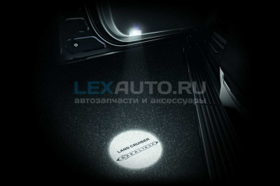 Плафоны подсветки в двери Land Cruiser 200 с проекцией Excalibur
