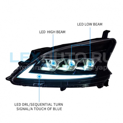LED фары для Nissan Sentra 2012-2015 c ДХО