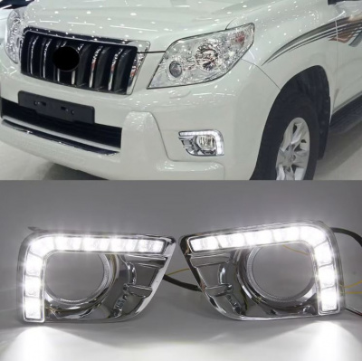 ДХО на противотуманки для Land Cruiser Prado 150 2009-2013, белый, желтый, синий свет