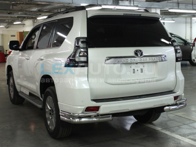 Защита заднего бампера для Toyota Land Cruiser Prado 150 STYLE 2019- "уголки" d-76+43