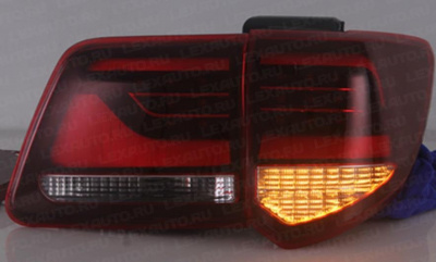 Фонари задние Fortuner 2011-2015 тюнинг LEDстиль Land Cruiser 200 2016- красные