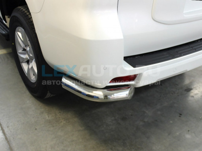 Защита заднего бампера "уголки" для Toyota Land Cruiser Prado 150 2017 -d-76 (короткие)