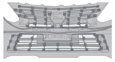 Сетки защитные в решетку радиатора Lexus LX 570/LX450d 2016-