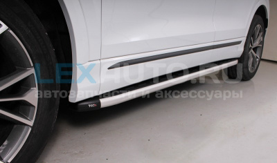 Пороги алюминиевые с пластиковой накладкой для Audi Q8 2019- 2020 мм