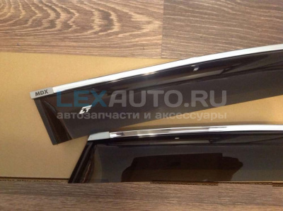 Дефлекторы на окна (ветровики) Acura MDX 2013- с хром молдингом