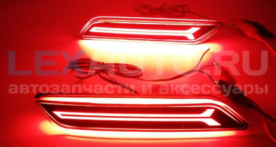 Катафоты заднего бампера Honda City 2017- неон (вариант 1)