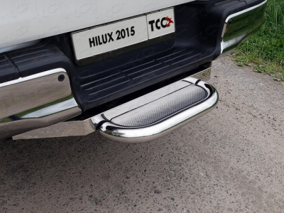 Toyota Hilux Exclusive 2018- Задняя подножка (нерж. лист) 60,3 мм (под фаркоп)