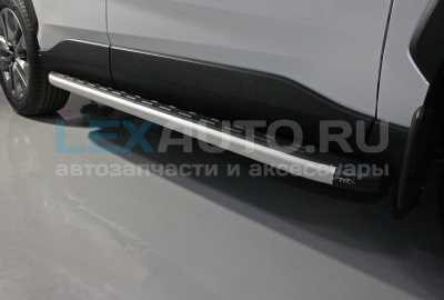  Пороги алюминиевые для Toyota RAV4 2019- с пластиковой накладкой 1720 мм