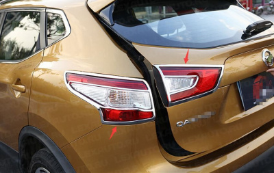 Накладки на задние фонари Nissan Qashqai 2013- хром