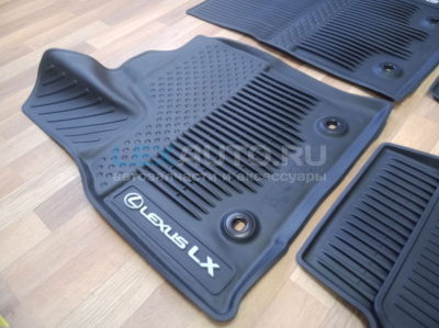 Коврики в салон резиновые Lexus LX600 2021- черные