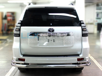Защита заднего бампера для Toyota Land Cruiser Prado 150 STYLE 2019- "волна" d-76+43