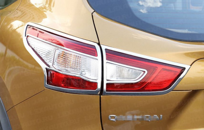 Накладки на задние фонари Nissan Qashqai 2013- хром