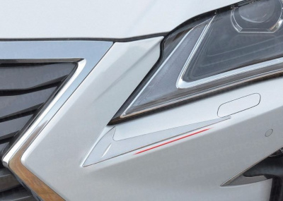 Накладки под фары на бампер Lexus RX 2016-, нержавейка