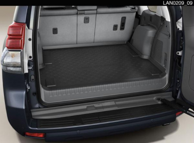 Коврик багажника LC150 2009-/2014-(черный, 7мест, без направляющих)